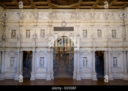 Bühne, Teatro Olimpico, Vicenza, Venetien, Italien Stockfoto