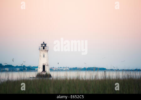 Alter Leuchtturm auf Cockspur Island, Georgia, USA Stockfoto