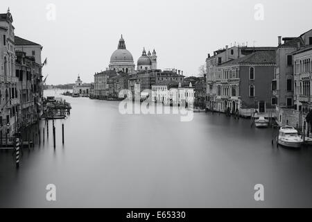 Schwarz / weiß Foto Canal grande, Venedig, Italien Stockfoto