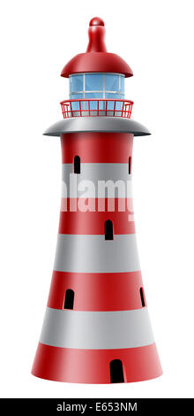 Ein Beispiel für eine rot-weiß gestreifte Leuchtturm Stockfoto