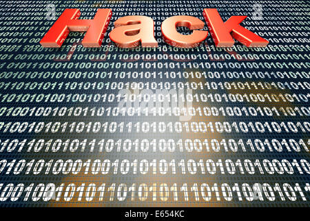 Hacking und digitalen Code. Stockfoto