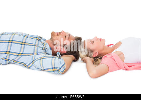 Attraktives junges Paar friedlich schlafend Stockfoto