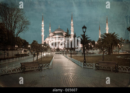 Retro-Stil Foto blaue Moschee Sultanahmet, Istanbul, Türkei Stockfoto