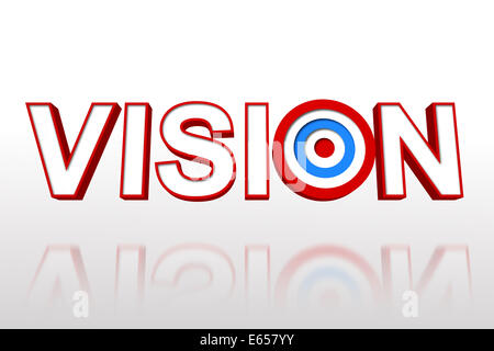 Die Wort-Vision mit Ziel Stockfoto
