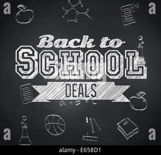 Zusammengesetztes Bild von Back to School Angebote Nachricht Stockfoto