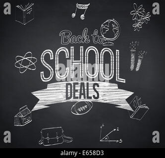 Zusammengesetztes Bild von Back to School Angebote Nachricht Stockfoto
