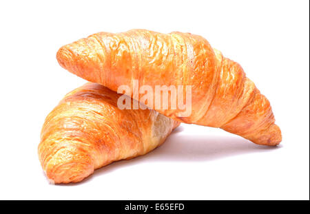 Schokoladencroissants isoliert auf weißem Hintergrund Stockfoto