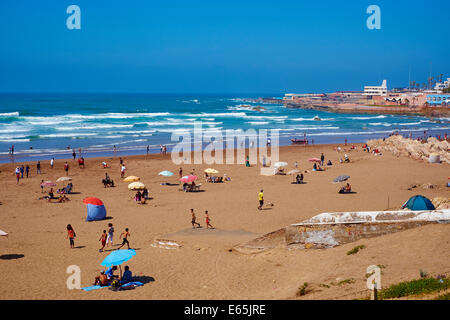 Marokko, Casablanca, Ain Diab Strand Stockfoto