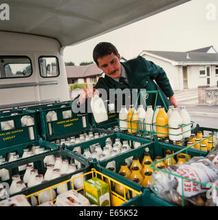 Milchmann auf seine Runde Stockfoto