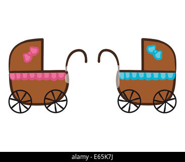 Isolierte Kinderwagen Illustration Stockfoto