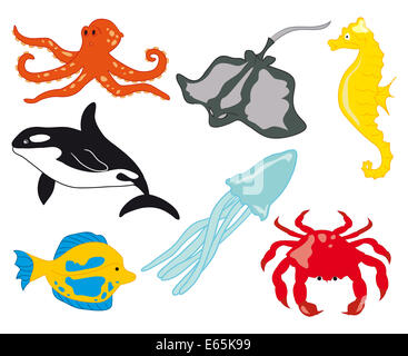 Sea Life mit Fisch Stockfoto