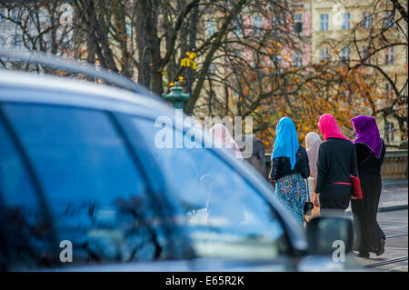 Muslime Frauen in Prag Stockfoto