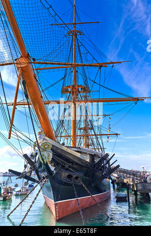 HMS Warrior (1860) war der Name Schiff ihrer Klasse zwei gepanzerte Fregatten gebaut für die Royal Navy in 1859-61 Stockfoto