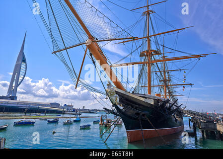 HMS Warrior (1860) war der Name Schiff ihrer Klasse zwei gepanzerte Fregatten gebaut für die Royal Navy in 1859-61 Stockfoto