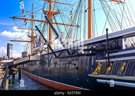 HMS Warrior (1860) war der Name Schiff ihrer Klasse zwei gepanzerte Fregatten gebaut für die Royal Navy in 1859-61 Stockfoto