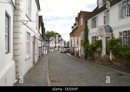 Periode & Holz gerahmt Häuser in Warwick Stockfoto