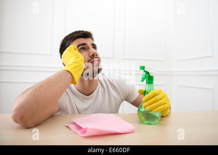 Hausmeister, berauben Sie von Schmutz Stockfoto