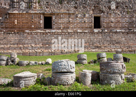 Tempel der Masken bei Kabah, Yucatan, Mexiko. Stockfoto