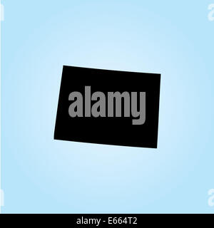 Umriss des Bundesstaates Colorado von den Vereinigten Staaten von Amerika mit Wasser Hintergrund Stockfoto