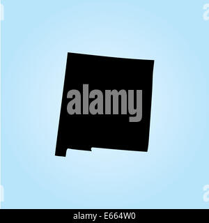 Umriss des Staates New Mexico von den Vereinigten Staaten von Amerika mit Wasser Hintergrund Stockfoto