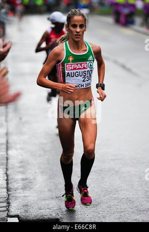 Zürich, Schweiz. 16. August 2014. Jessica Augusto (POR) bei der Frauen Marathon des Europäischen Leichtathletik-Meisterschaft 2014 in Zürich, Schweiz. Bildnachweis: Erik Tham/Alamy Live-Nachrichten Stockfoto