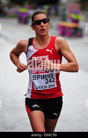 Zürich, Schweiz. 16. August 2014. Nicola Spirig (SUI) bei der Frauen Marathon des Europäischen Leichtathletik-Meisterschaft 2014 in Zürich, Schweiz. Bildnachweis: Erik Tham/Alamy Live-Nachrichten Stockfoto