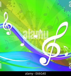 Treble Clef Hintergrund mit Sound und Musik Stockfoto