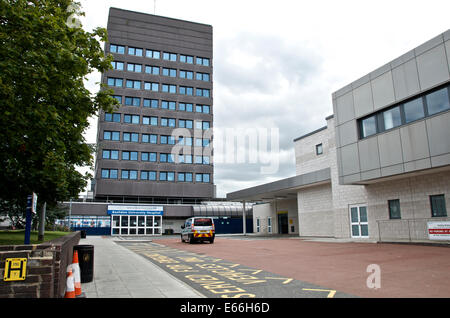 Blick auf Basildon Krankenhaus, Basildon, Essex, UK Stockfoto