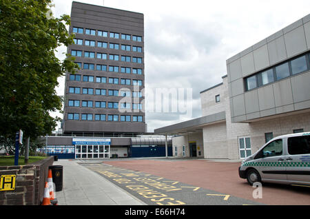 Blick auf Basildon Krankenhaus, Basildon, Essex, UK Stockfoto