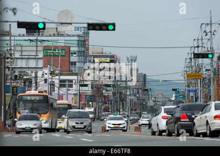 Gyeongju oder Kyungu Stadt, ist eine kleine Stadt 50 Meilen nördlich von Busan, bekannt als das "Museum ohne Mauern". Südkorea. Stockfoto