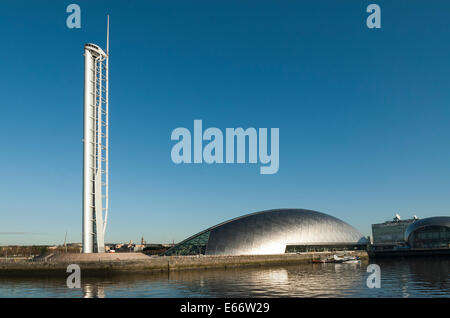 Glasgow Science Centre und Turm. Stockfoto