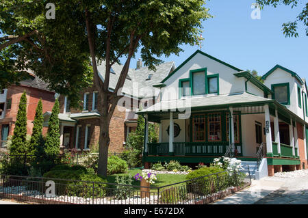 Wohnhäuser Cowan Avenue Parkdale Toronto Stockfoto