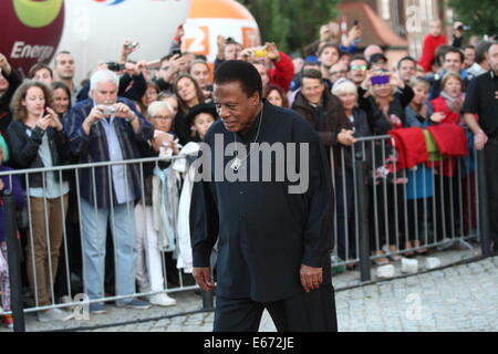 Danzig, Polen 16. August 2014 Solidarität des Arts Festival. Shorterss Handabdruck Zeremonie vor der Esperanza + Konzert in Danzig. Bildnachweis: Michal Fludra/Alamy Live-Nachrichten Stockfoto