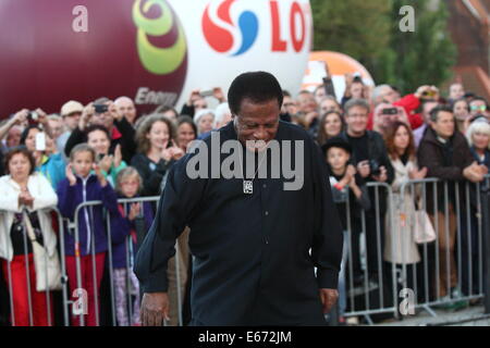 Danzig, Polen 16. August 2014 Solidarität des Arts Festival. Shorterss Handabdruck Zeremonie vor der Esperanza + Konzert in Danzig. Bildnachweis: Michal Fludra/Alamy Live-Nachrichten Stockfoto