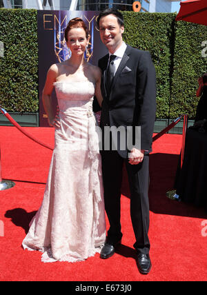 Los Angeles, Kalifornien, USA. 16. August 2014. Annie Wersching, Steven Full Teilnahme an 2014 Creative Arts Emmy Awards - Ankünfte im Nokia Theatre in Los Angeles, Kalifornien am 16. August 2014 statt. 2014-Credit: D. Long/Globe Fotos/ZUMA Draht/Alamy Live-Nachrichten Stockfoto