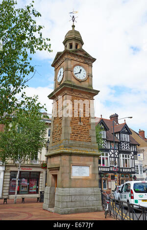 Der Uhrturm am Marktplatz Rugby Warwickshire UK Stockfoto