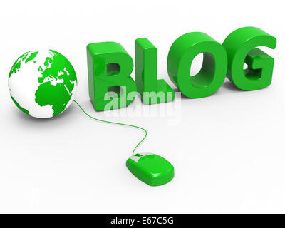 Internet-Blog, World Wide Web und Web-Site darstellt Stockfoto