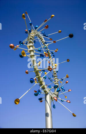 Blasloch moderne Straße Skulptur in Docklands Park Melbourne Australien Stockfoto