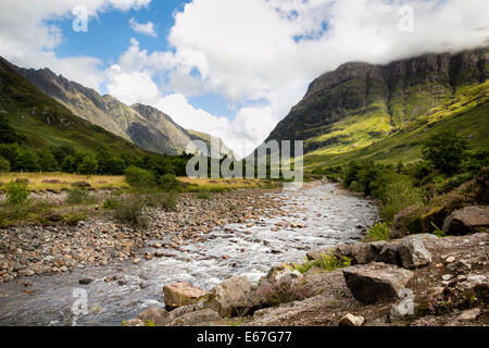 Glen Coe-Landschaft in den westlichen Highlands von Schottland Stockfoto