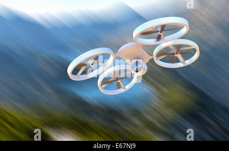 Unmanned Aerial Vehicle-Drohne im Flug Stockfoto