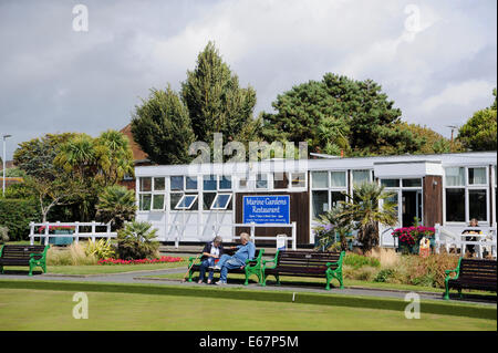 Worthing Sussex UK 17 - The Marine Gardens Bowls Club und Café-Restaurant Worthing Stockfoto