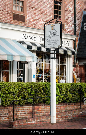 Nancy Thomas Galerie, Duke of Gloucester Street, Kaufleute Square, Colonial Williamsburg, Virginia Stockfoto