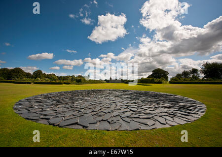 Vollmond-Kreis Land Skulptur von Richard Long Stockfoto