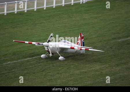 Paul Bonhomme UK gewinnt das RED BULL AIR RACE 2014 am legendären ASCOT RACECOURSE in Berkshire, England. Stockfoto