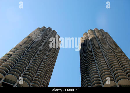 Marina Towers in Chicago gegen klarer blauen Himmel Stockfoto