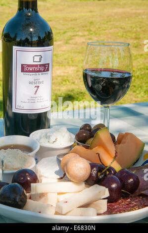 Wein und Käse-Brunch im Township 7 Weingut, Langley, British Columbia, Kanada. Stockfoto