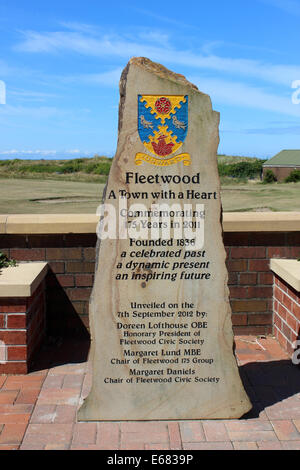 Skulptur auf der Esplanade, Fleetwood, Lancashire zum Gedenken an 175 Jahren im Jahr 2011, da die Stadt im Jahr 1836 gegründet wurde Stockfoto