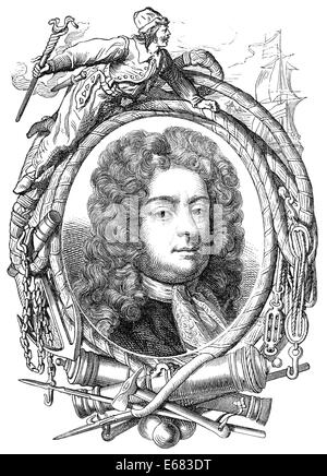Admiral der Flotte Edward Russell, 1. Earl of Orford, 1653-1727, der erste Lord der Admiralität unter König Wilhelm III. Stockfoto