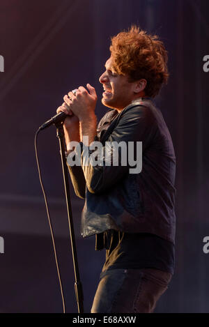 Paolo Nutini spielt V Festival Hylands Park auf 17.08.2014, Chelmsford.  Personen im Bild: Paolo Nutini.  Bild von Julie Edwards Stockfoto