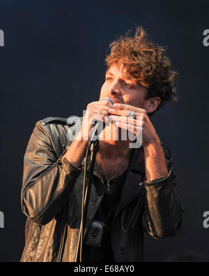 Paolo Nutini spielt V Festival Hylands Park auf 17.08.2014, Chelmsford.  Personen im Bild: Paolo Nutini.  Bild von Julie Edwards Stockfoto